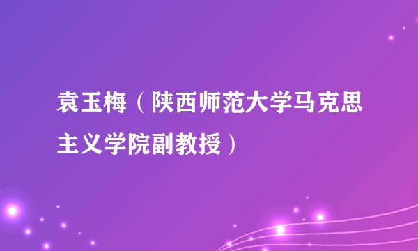 袁玉梅（陕西师范大学马克思主义学院副教授）