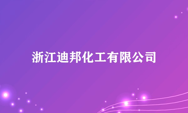 浙江迪邦化工有限公司