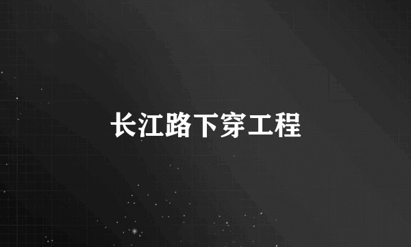 长江路下穿工程