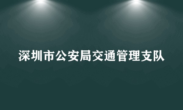 深圳市公安局交通管理支队