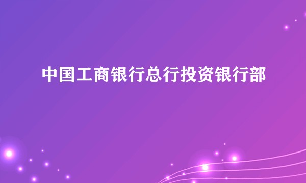 中国工商银行总行投资银行部