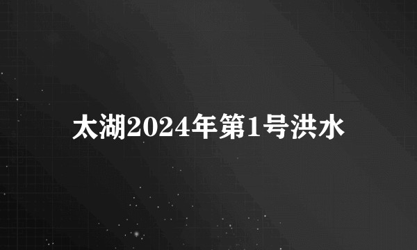 太湖2024年第1号洪水