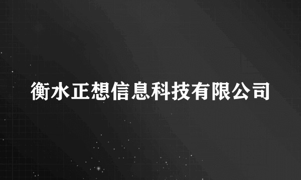 衡水正想信息科技有限公司