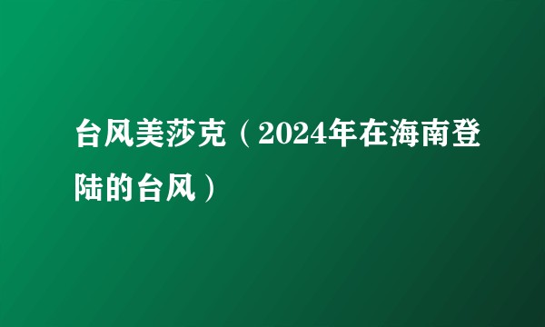 台风美莎克（2024年在海南登陆的台风）