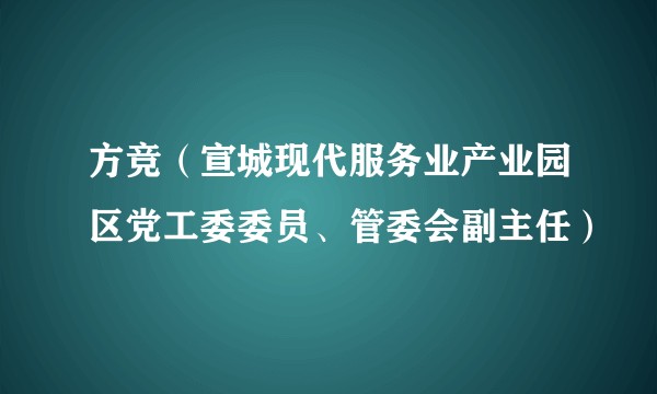 方竞（宣城现代服务业产业园区党工委委员、管委会副主任）