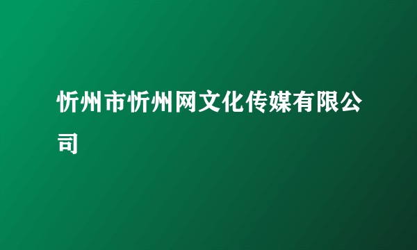 忻州市忻州网文化传媒有限公司