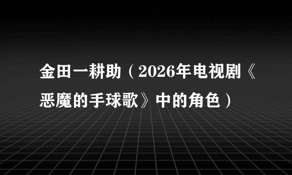 金田一耕助（2026年电视剧《恶魔的手球歌》中的角色）