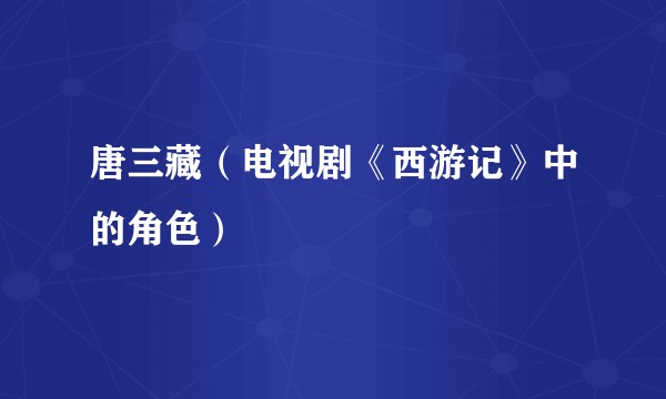 唐三藏（电视剧《西游记》中的角色）