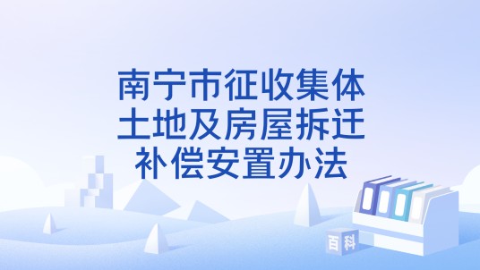 南宁市征收集体土地及房屋拆迁补偿安置办法