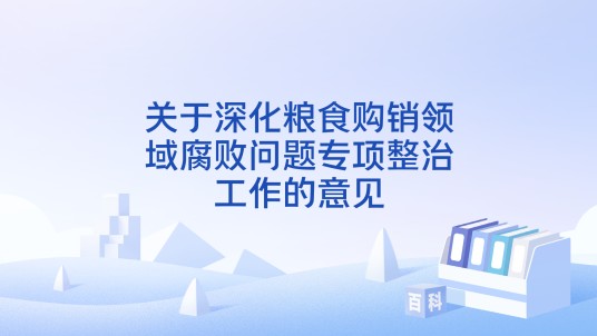 关于深化粮食购销领域腐败问题专项整治工作的意见