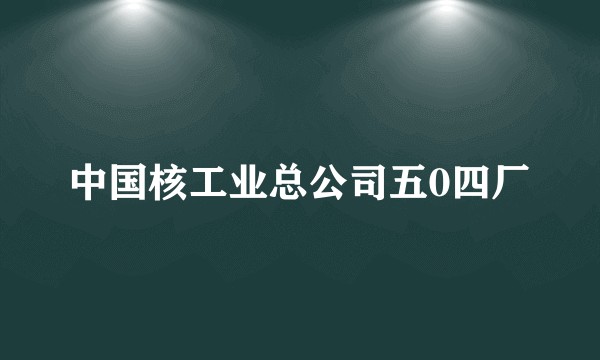 中国核工业总公司五0四厂