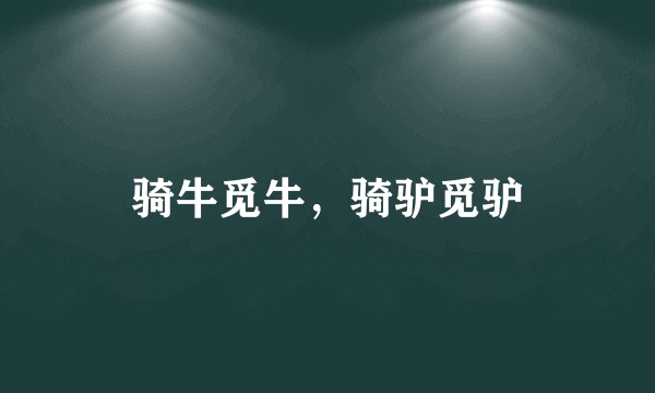 骑牛觅牛，骑驴觅驴