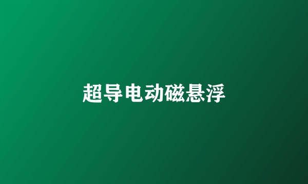 超导电动磁悬浮