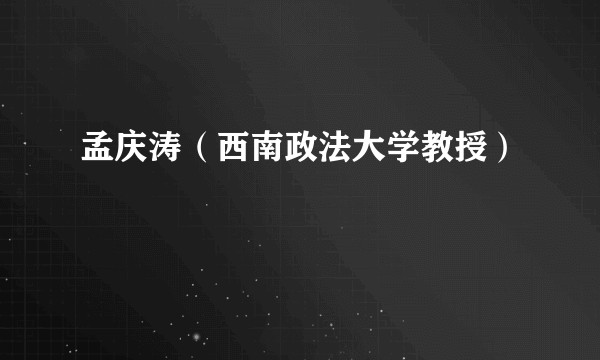 孟庆涛（西南政法大学教授）