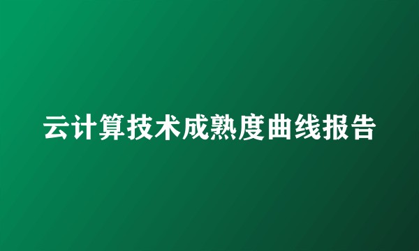 云计算技术成熟度曲线报告