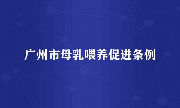 广州市母乳喂养促进条例