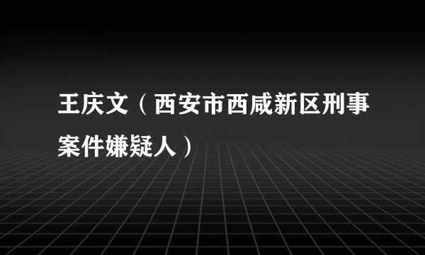 王庆文（西安市西咸新区刑事案件嫌疑人）