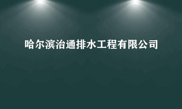 哈尔滨治通排水工程有限公司