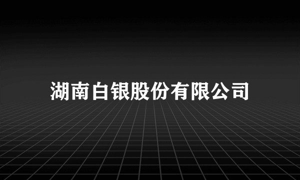 湖南白银股份有限公司