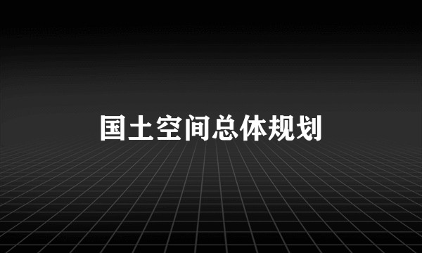 国土空间总体规划