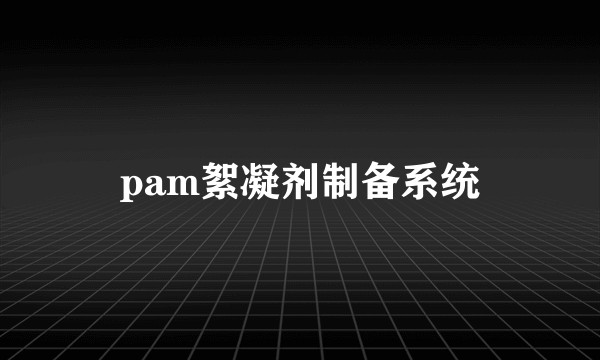 pam絮凝剂制备系统