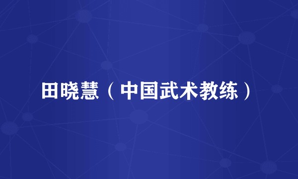 田晓慧（中国武术教练）