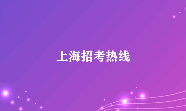 上海招考热线