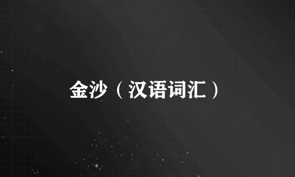 金沙（汉语词汇）