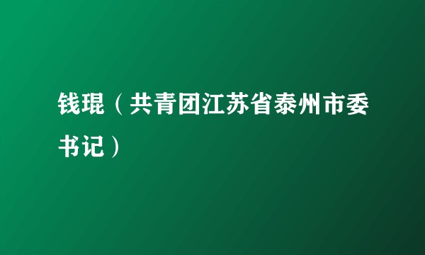 钱琨（共青团江苏省泰州市委书记）