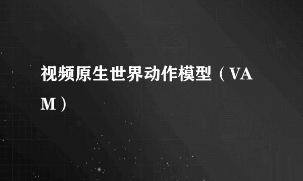 视频原生世界动作模型（VAM）