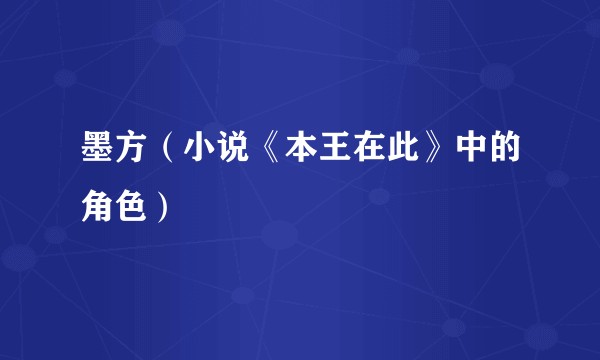 墨方（小说《本王在此》中的角色）