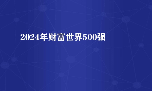 2024年财富世界500强
