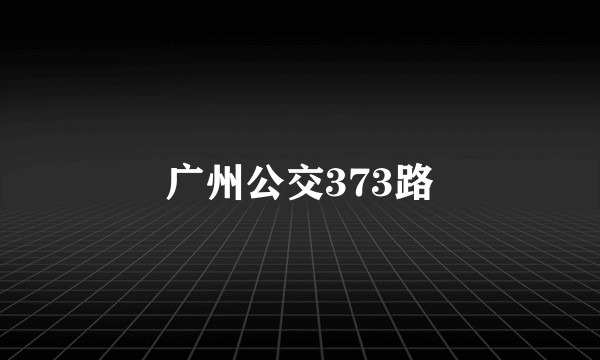 广州公交373路