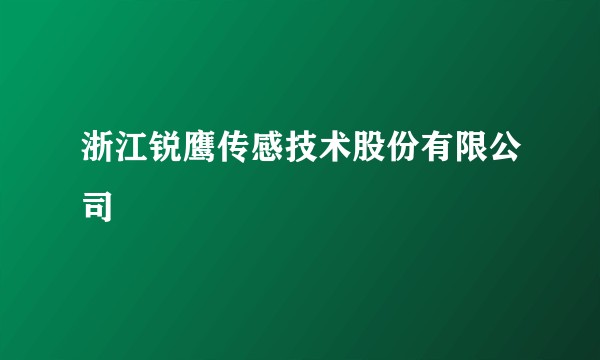 浙江锐鹰传感技术股份有限公司