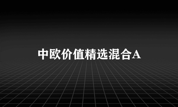 中欧价值精选混合A