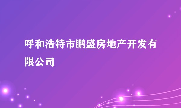 呼和浩特市鹏盛房地产开发有限公司