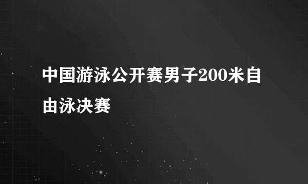 中国游泳公开赛男子200米自由泳决赛