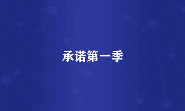 承诺第一季