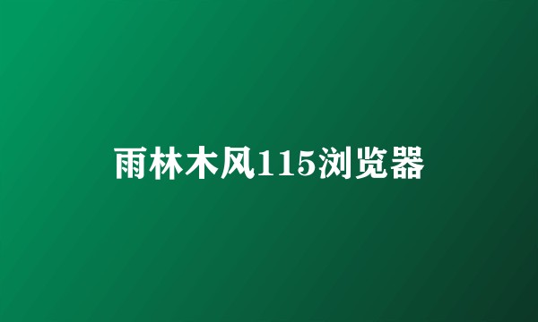 雨林木风115浏览器