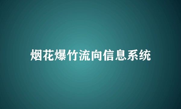 烟花爆竹流向信息系统