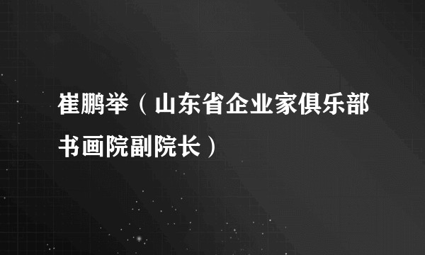 崔鹏举（山东省企业家俱乐部书画院副院长）