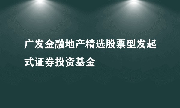 广发金融地产精选股票型发起式证券投资基金