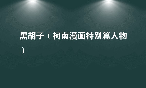 黑胡子（柯南漫画特别篇人物）