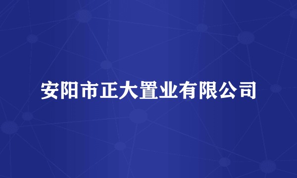 安阳市正大置业有限公司