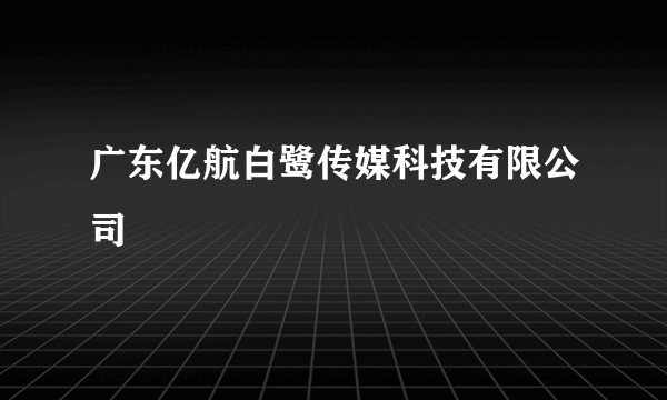 广东亿航白鹭传媒科技有限公司