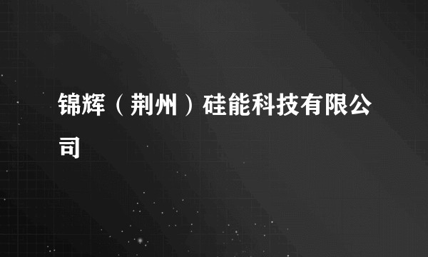 锦辉（荆州）硅能科技有限公司