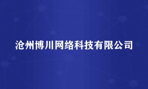 沧州博川网络科技有限公司