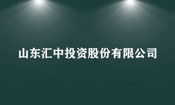 山东汇中投资股份有限公司