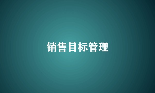 销售目标管理