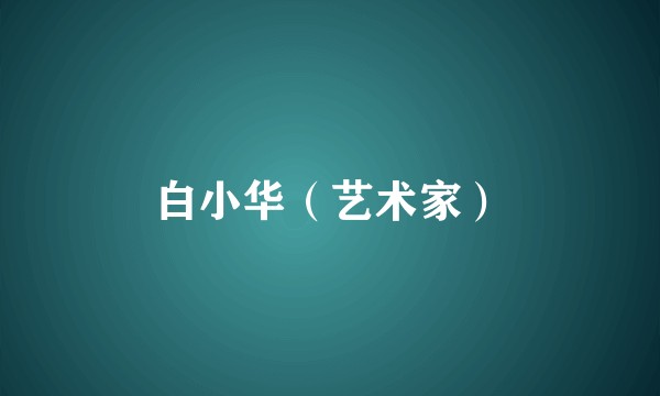 白小华（艺术家）